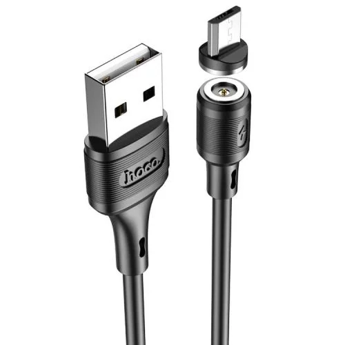 Кабель USB2.0 Am-microB Hoco X52 Magnetic Black магнитный коннектор, черный - 1 метр